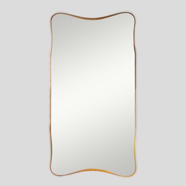 1940s Italian design large wavy bentwood mirror