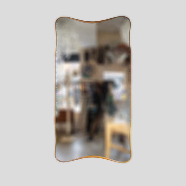 1940s Italian design large wavy bentwood mirror