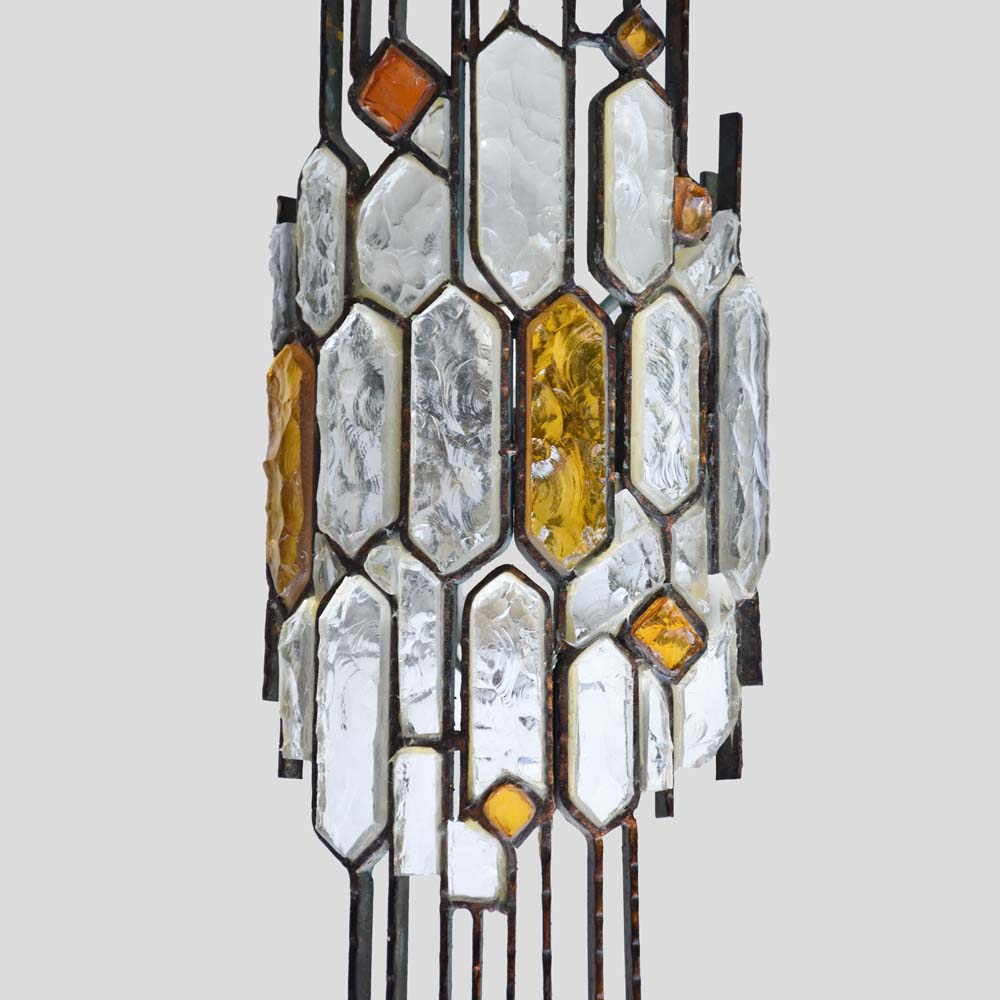 1970s Hammered glass single wall light by Longobard-FM1729-1 (1)