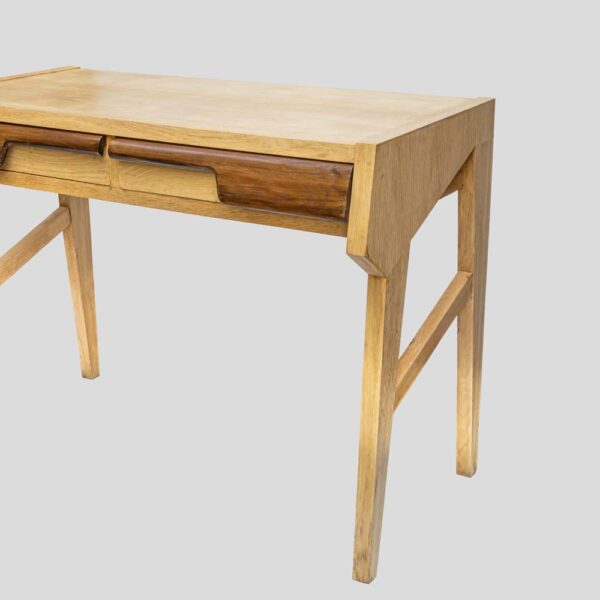 Vintage Italian design ash wood desk console table
