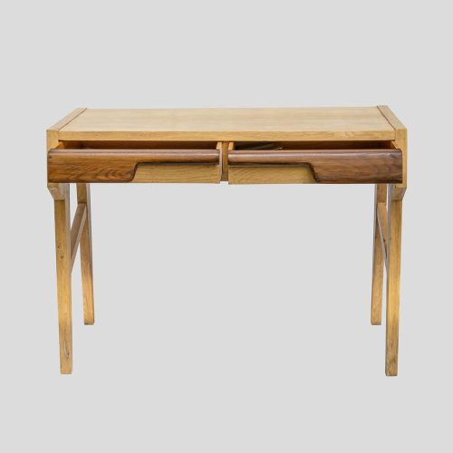 Vintage Italian design ash wood desk console table