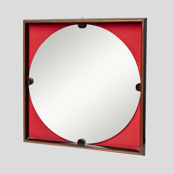 1960s Rosewood frame mirror design by Carlo di Carli