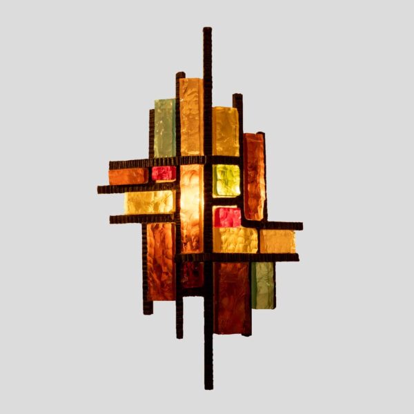 Multicolor Italian design brutalist wall light by Longobard
