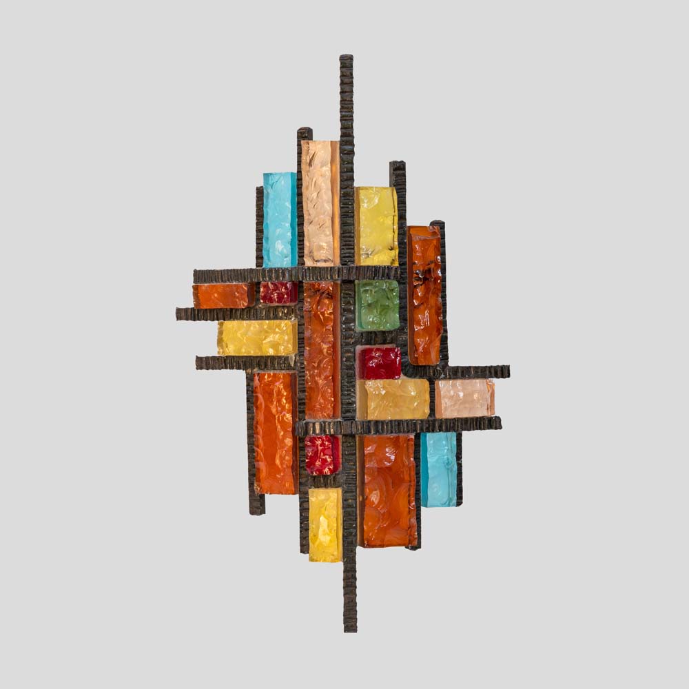 Multicolor Italian design brutalist wall light by Longobard-FM2341