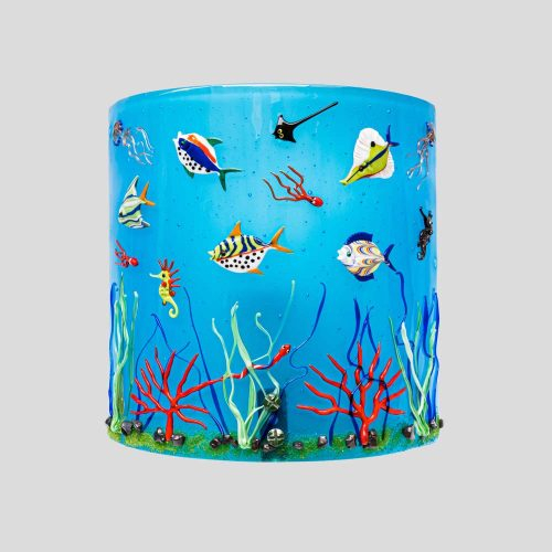 Pair of blue colour Murano glass aquarium wall lights