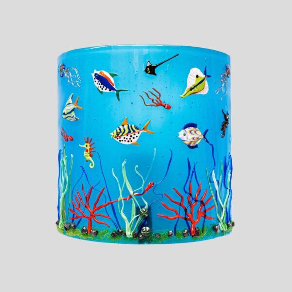 Pair of blue colour Murano glass aquarium wall lights