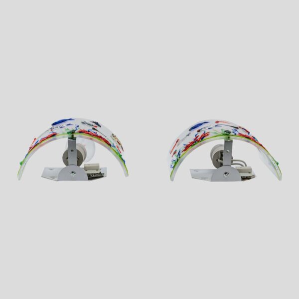 Pair of white colour Murano glass aquarium wall lights
