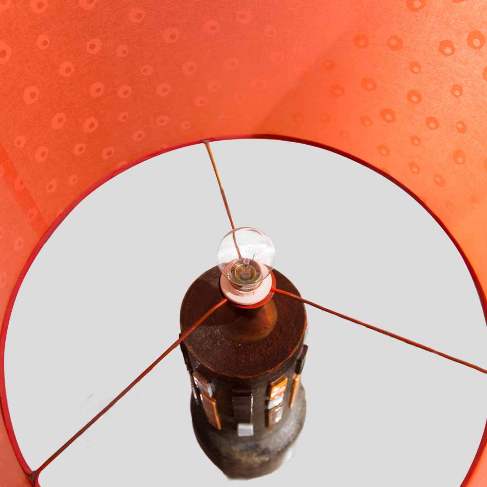 1950s Terra Orange and White Studio Ceramic Lamp by Aldo Londi-FM1029 (4)