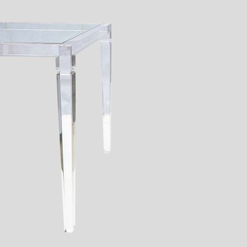 1970s Italian design clear perspex side table with glass top
