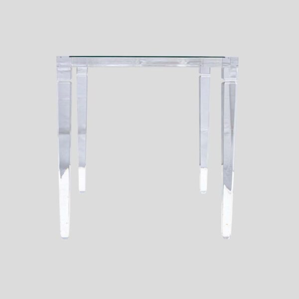 1970s Italian design clear perspex side table with glass top