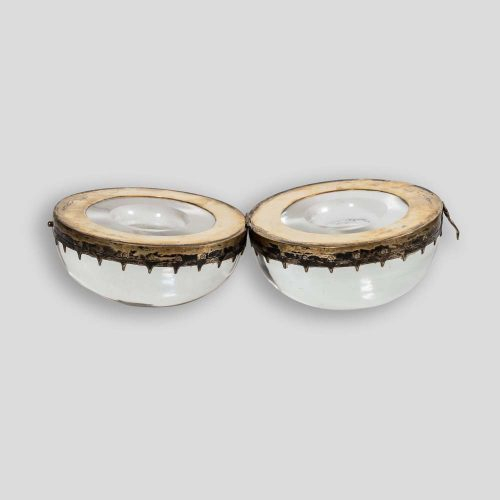 19th Century Clear solid spherical glass silver decoration coin container