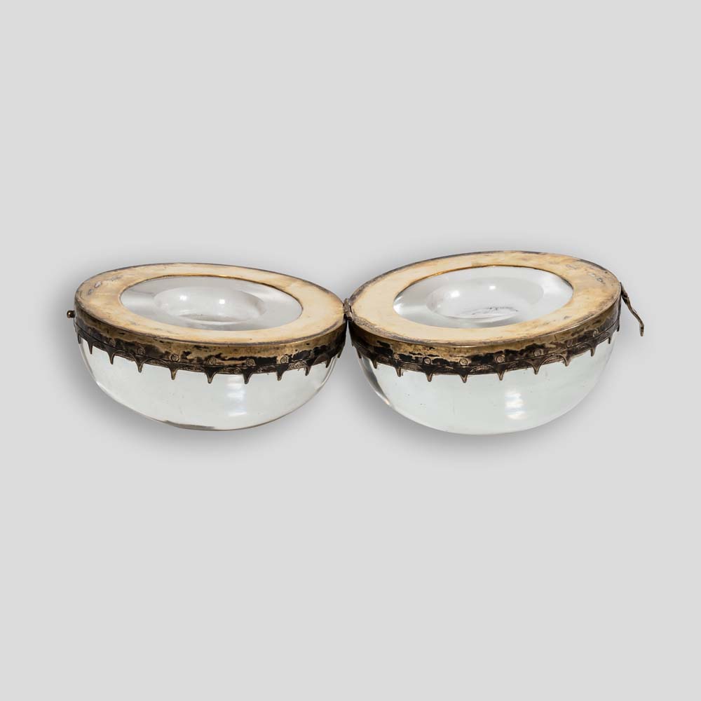 19th Century Clear solid glass spherical coin container -FM2344 (8)