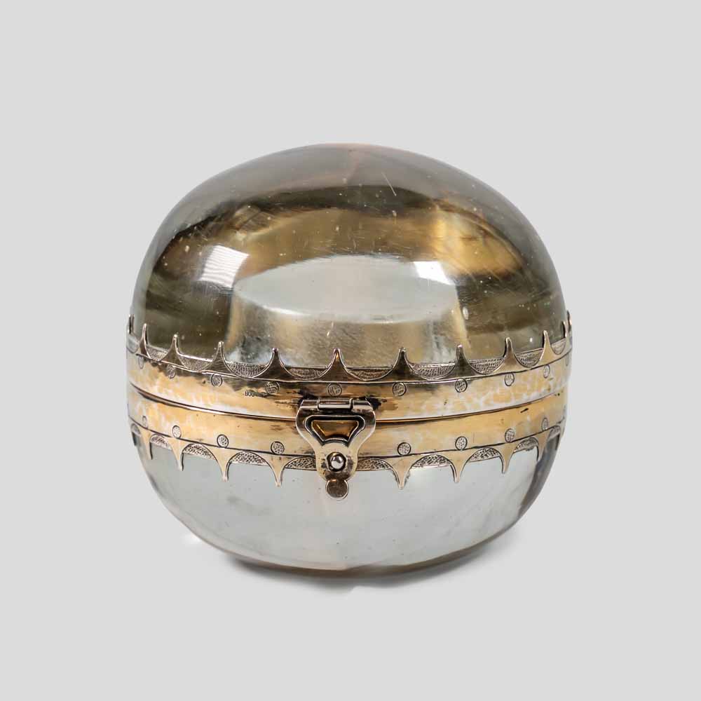19th Century spherical glass silver decoration coin container-FM2344 (17)