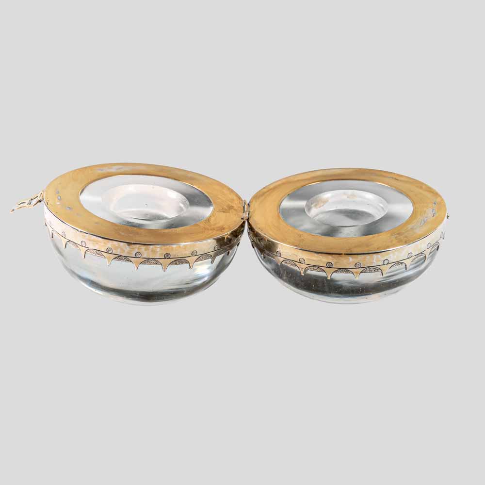 19th Century spherical glass silver decoration coin container-FM2344 (7)