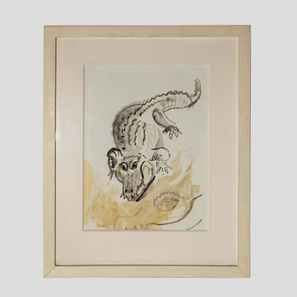 Crocodile water colour by Beverley Isaacs