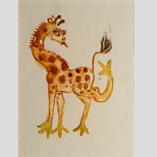 Giraffe watercolour by Artist Beverley Isaac