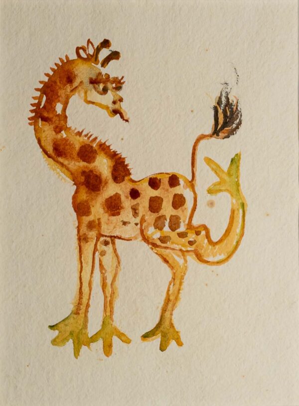 Giraffe watercolour by Artist Beverley Isaac