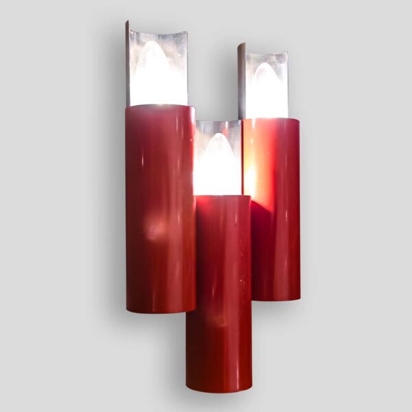 Red colour Stilnovo wall light model 2701