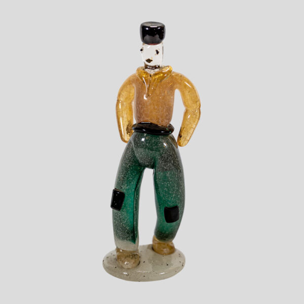 1930s Murano blown glass figure of a young man