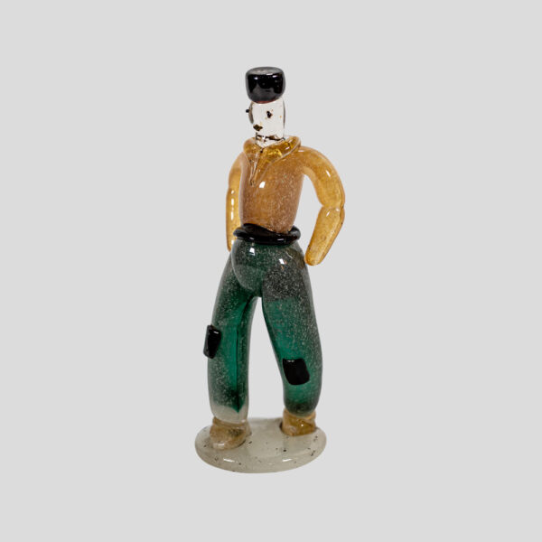 1930s Murano blown glass figure of a young man