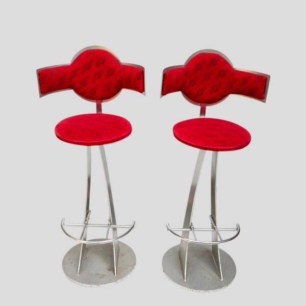 Pair of Vintage Steel metal Martini bar Stools