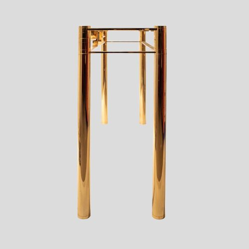 Vintage gold console with smoke glass top att. to Romeo Rega