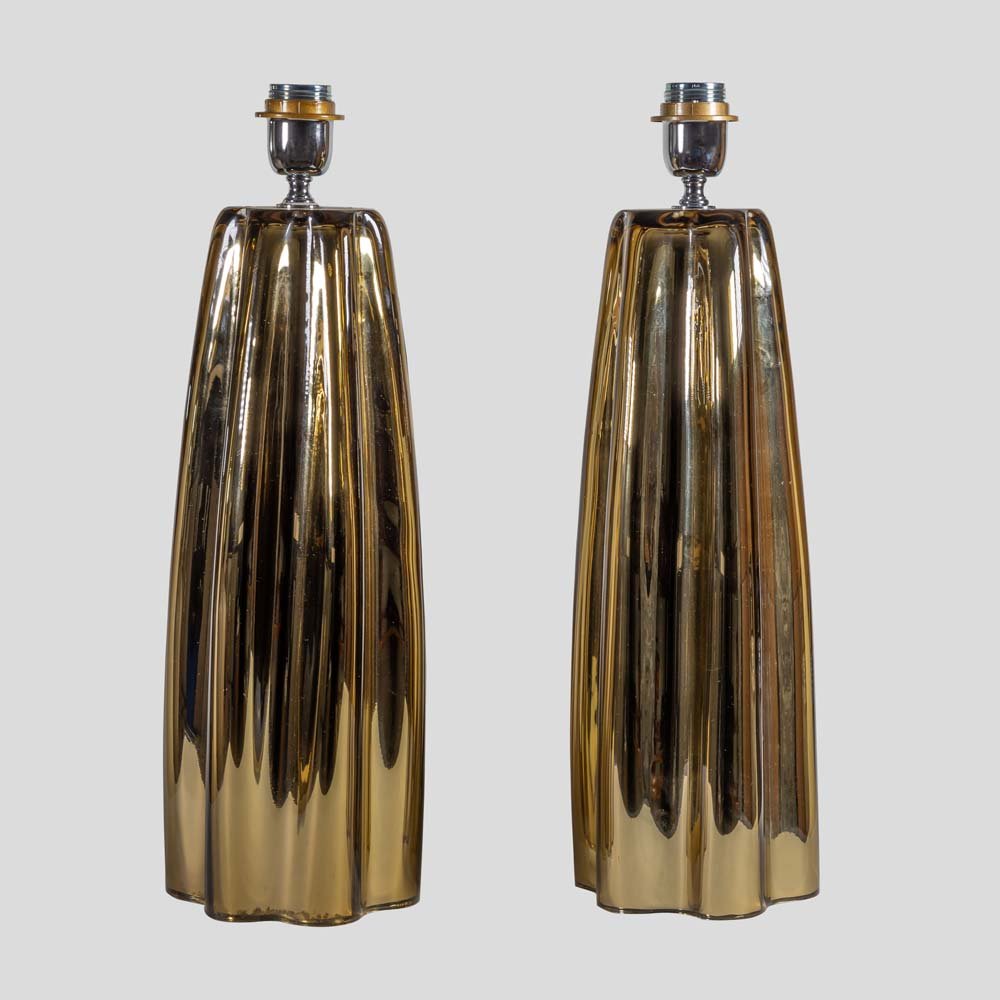 Pair of bronze color mirrored table lamps by Alberto Dona-FM1557 (5)