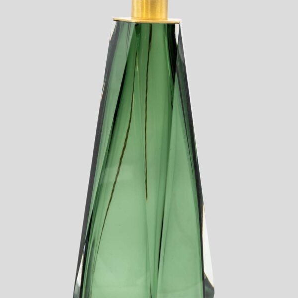 Pair of Briolette Murano glass emerald green table lamps