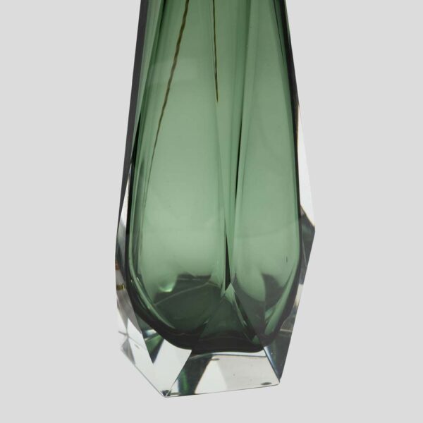 Pair of Briolette Murano glass emerald green table lamps