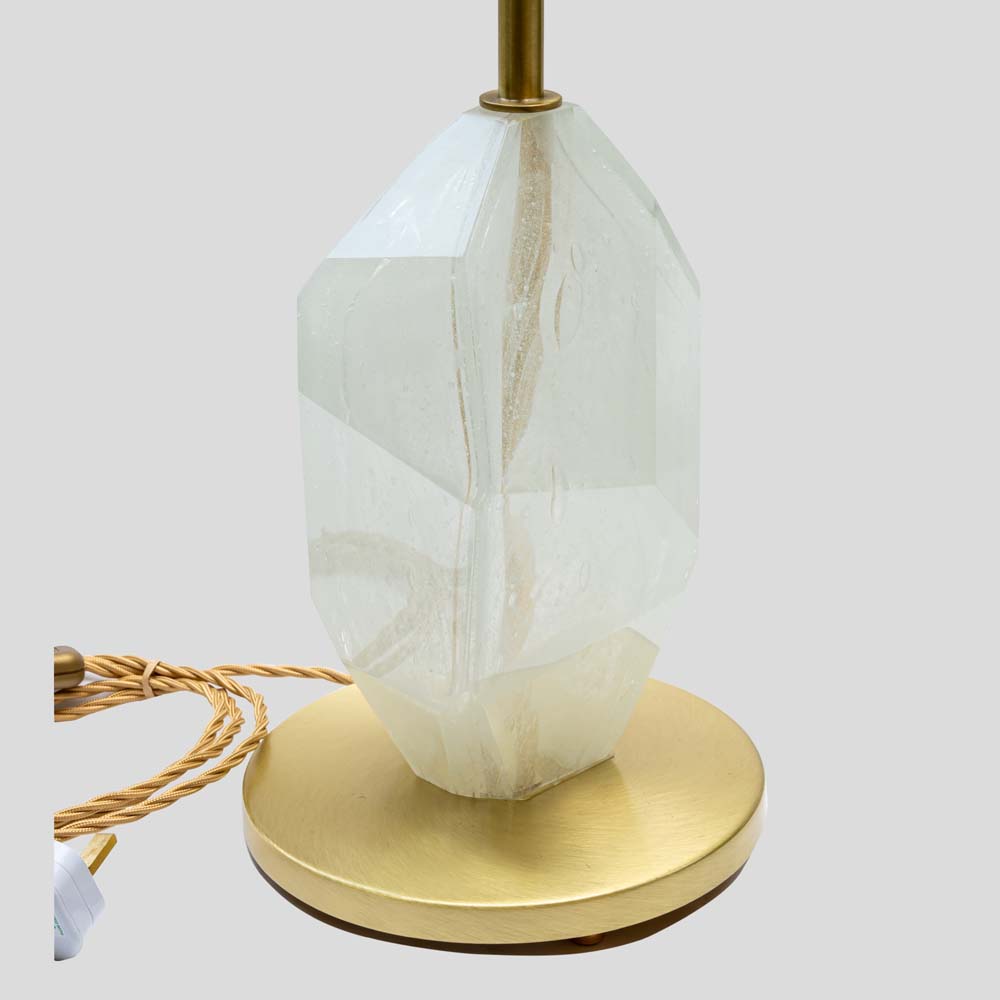 Pair of Ice color faceted Murano glass rock table lamps-FM2138 (2)