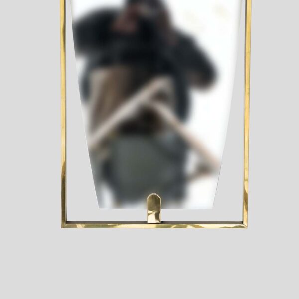 Tall Rectangular Mid Century Style brass frame mirror