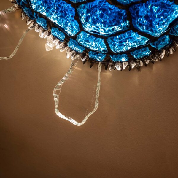 Blue Turtle illuminating sculpture by Campanella