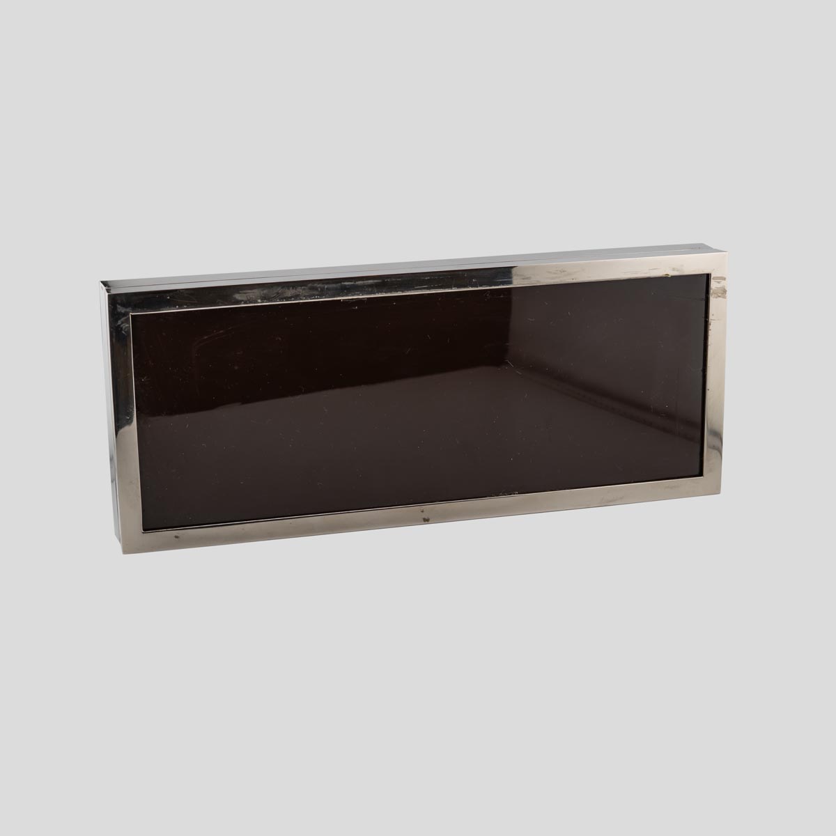 1960s Silver plated box with lid bird eye maple wood decor-FM2383 (2)