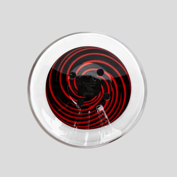 Red black Spiral bowl By Arak for Seguso Vetri d'Arte