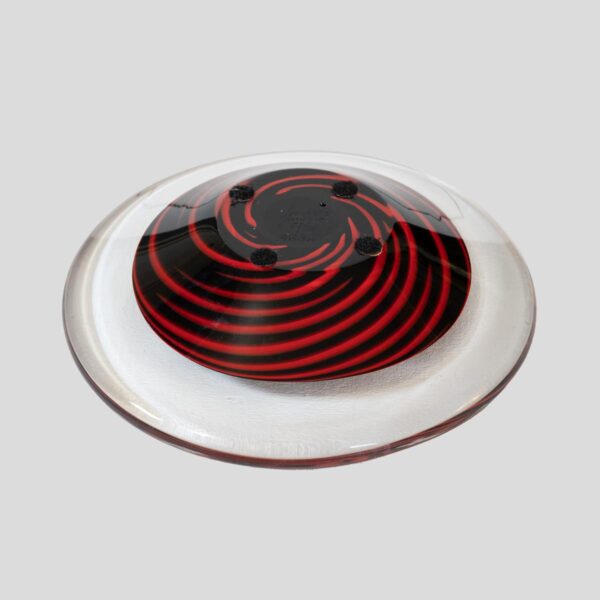 Red black Spiral bowl By Arak for Seguso Vetri d'Arte