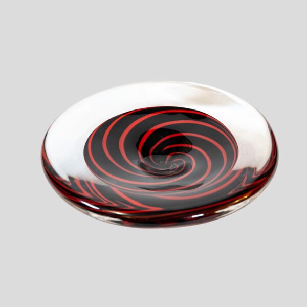 Red black Spiral bowl By Arak for Seguso Vetri d'Arte