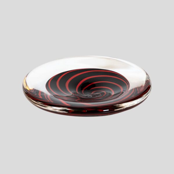 Red black Spiral bowl By Arak for Seguso Vetri d'Arte
