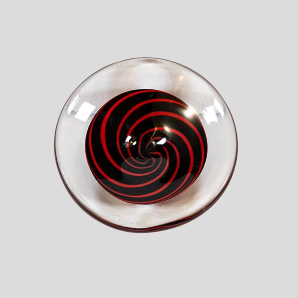 Red black Spiral bowl By Arak for Seguso Vetri d'Arte