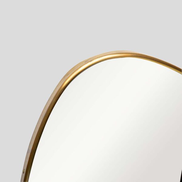 Set of 2 Italian design brass frame asymmetrical mirrors