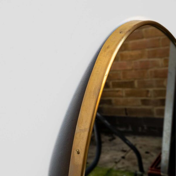 Set of 2 Italian design brass frame asymmetrical mirrors