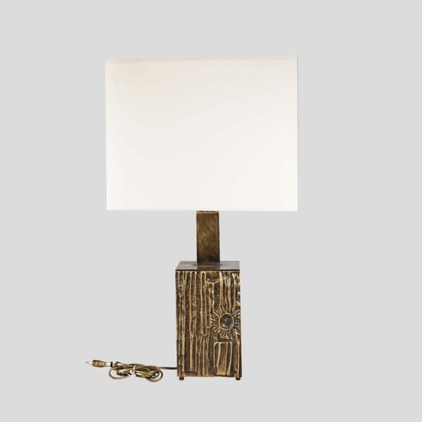 Pair of brutalist table lamps designed by Luciano Frigerio