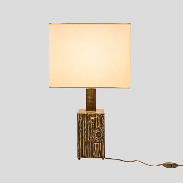 Pair of brutalist table lamps designed by Luciano Frigerio