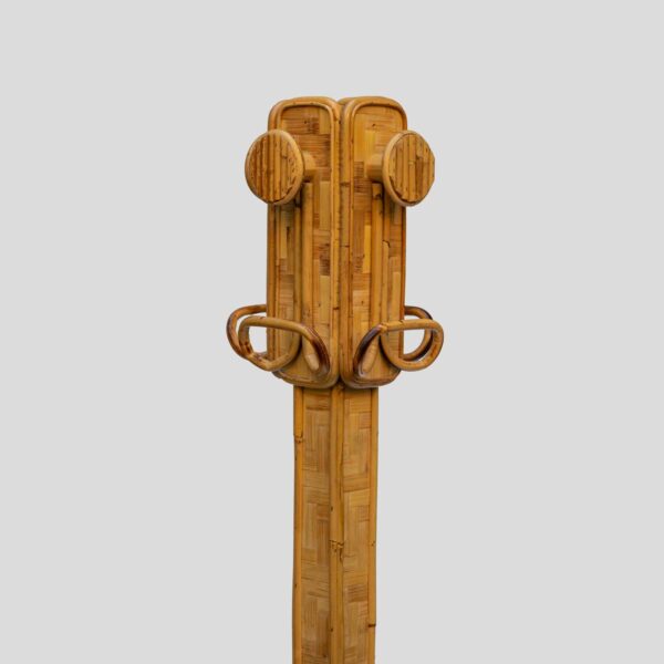1970s Bamboo rattan coat hanger by Vivai del sud