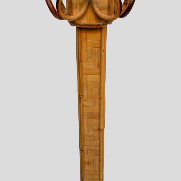 1970s Bamboo rattan coat hanger by Vivai del sud