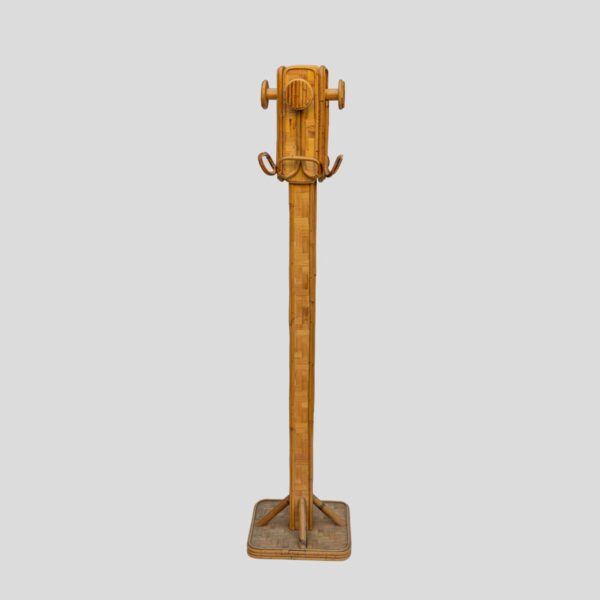 1970s Bamboo rattan coat hanger by Vivai del sud