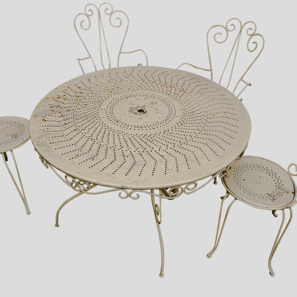 set of 4 French garden chairs with matching table-FM2406 (2)