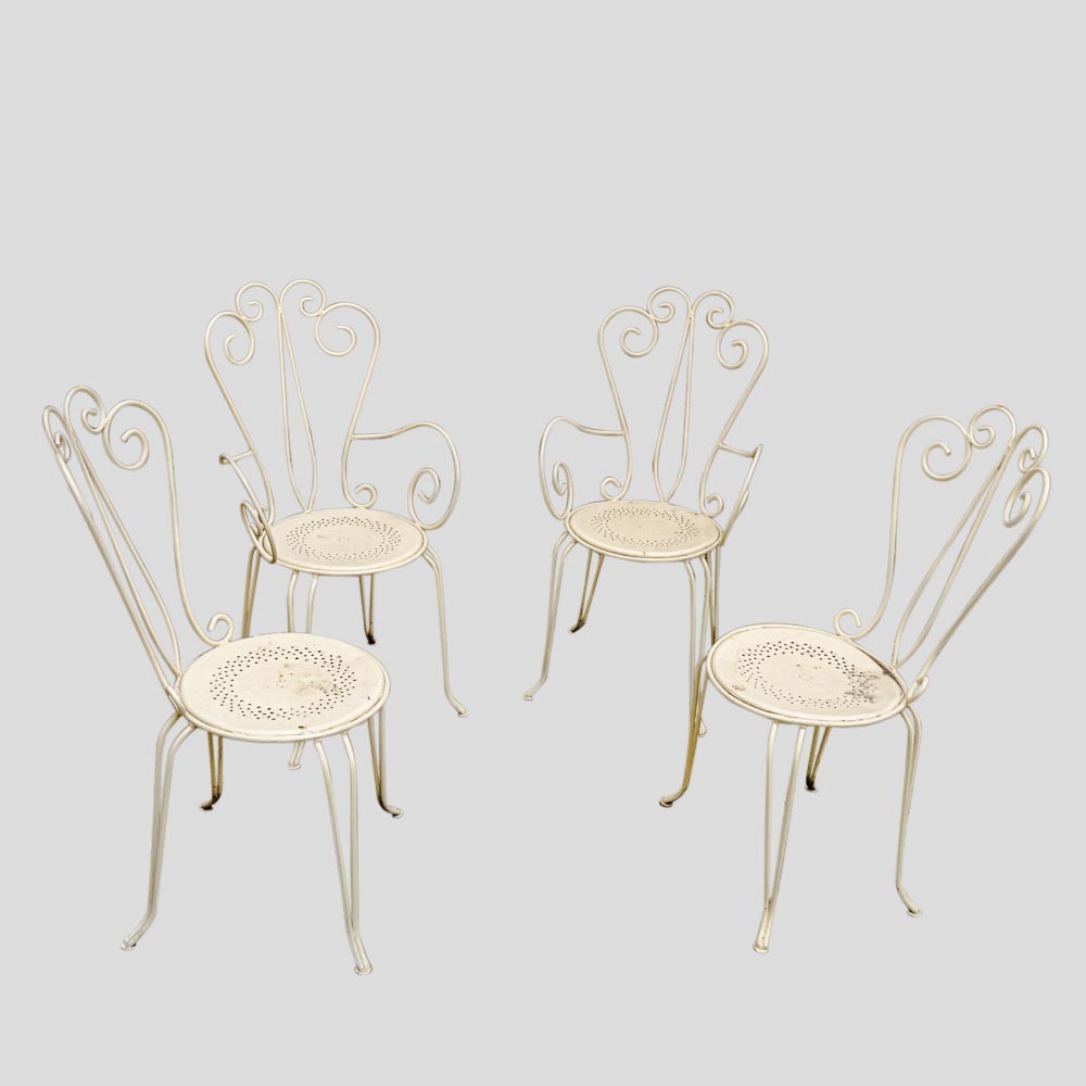 set of 4 French garden chairs with matching table-FM2406 (3)