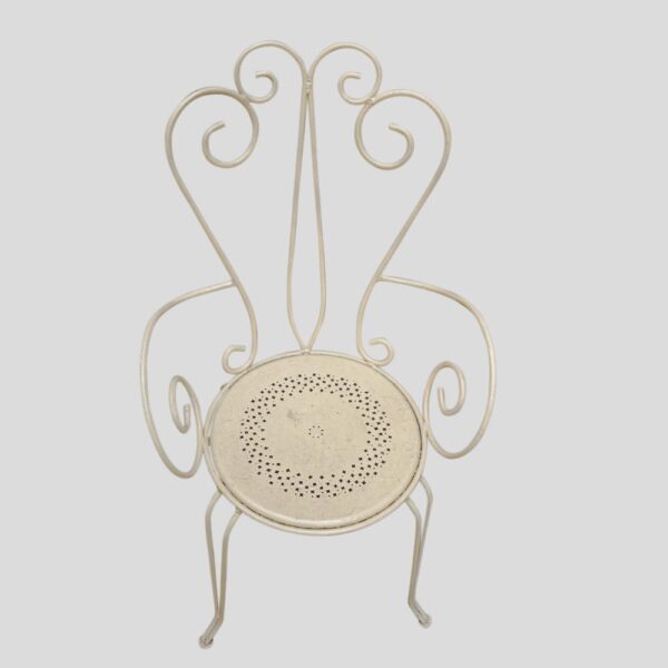 Set of 4 garden chairs and round table, French 1950s