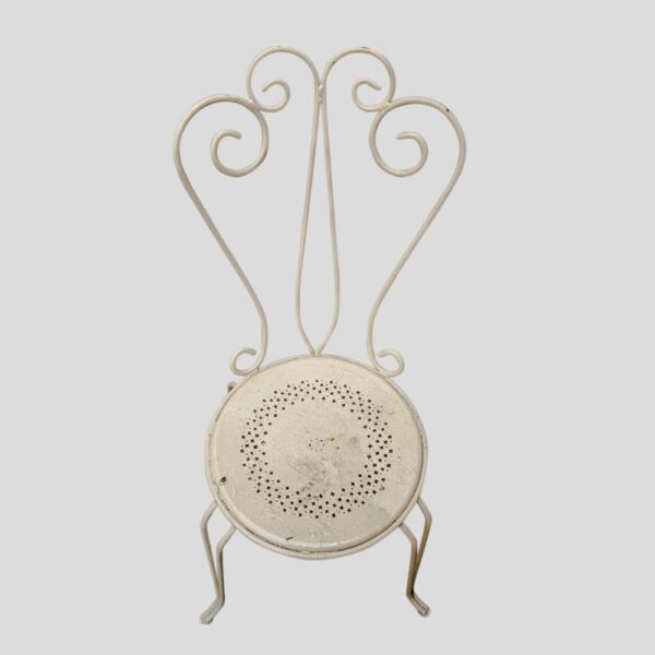 Set of 4 garden chairs and round table, French 1950s