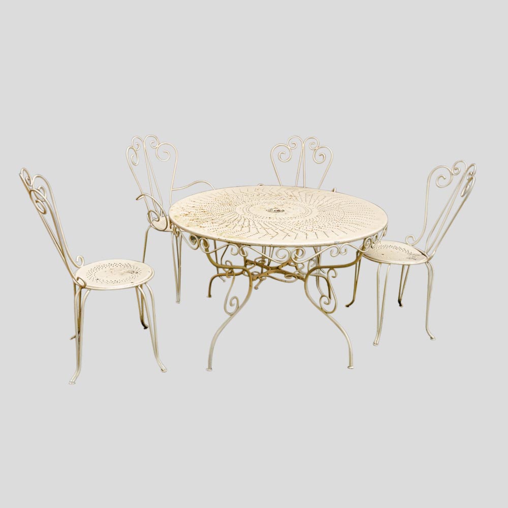 set of 4 French garden chairs with matching table-FM2406